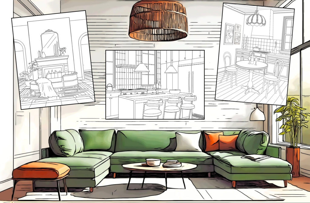 Home Coloring Books and printable coloring pages are a great way to explore styles, materials and themes, great for beginner intermediate and advanced users