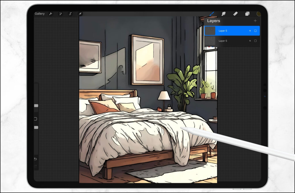 Procreate Home Design Sketches, Procreate for interior designers