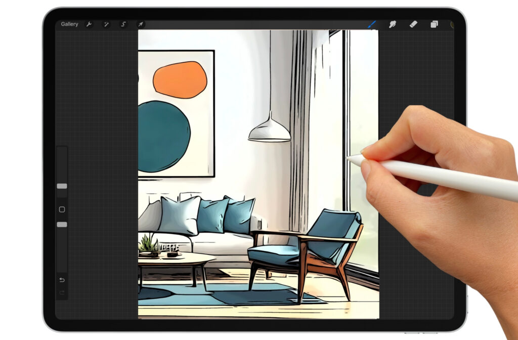 Design with Cory G, Procreate digital drawing for iPad, procreate interior design, procreate for beginners,
